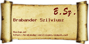 Brabander Szilviusz névjegykártya